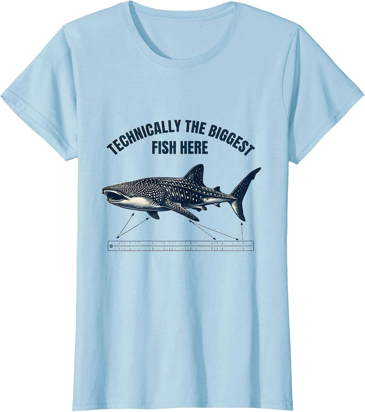 Technically The Biggest Fish Here Vintage Whale Shark Humor T-Shirt - Baby Blue
