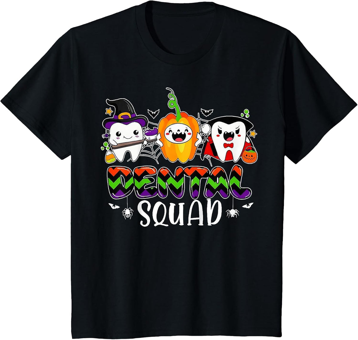 Dental Squad Teeth Dentist Assistant Halloween Costume T-Shirt - Black