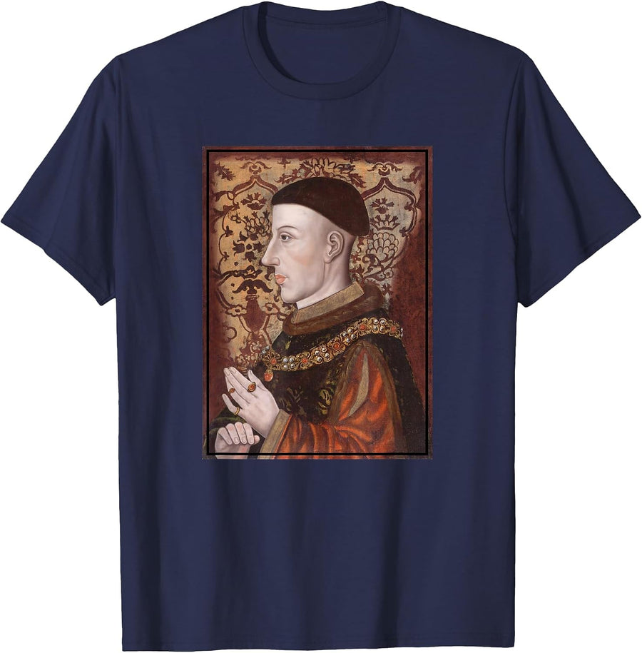 King Henry V Portrait (16th Century) T-Shirt - Navy Blue