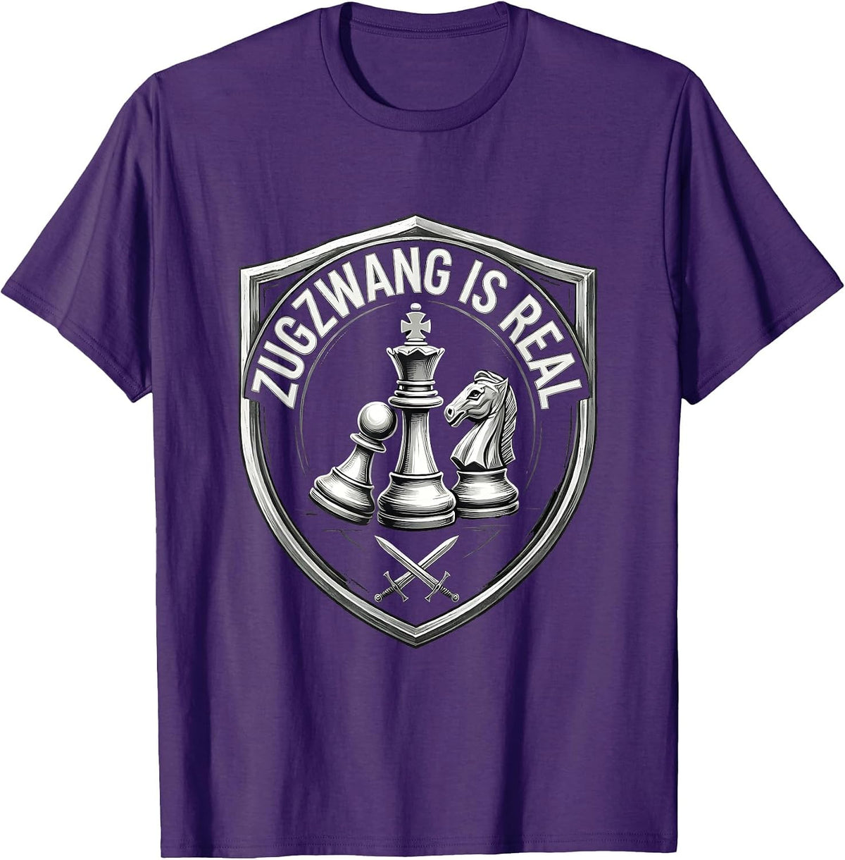 Zugzwang Is Real Chess Humor Design T-Shirt - Purple