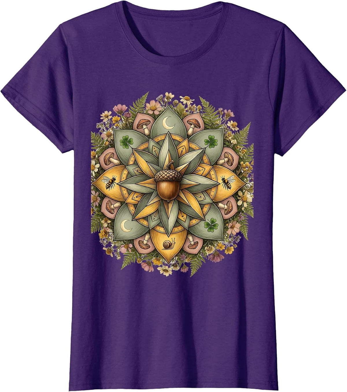 Women's 4th Grade Teacher Geometric Mandala Design T-Shirt - Purple