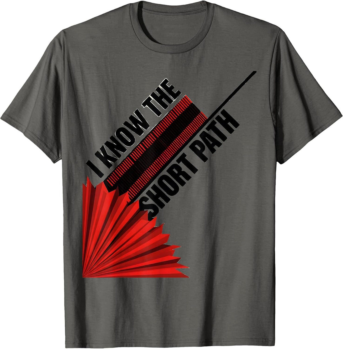 Men's I Know The Short Path Constructivist Ham Radio Operator Pun T-Shirt - Asphalt Grey