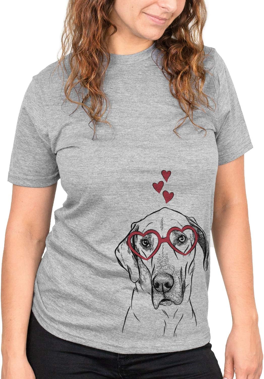Valentine Gracie the Great Dane Dog Triblend T-Shirt - Unisex Grey Crew Neck