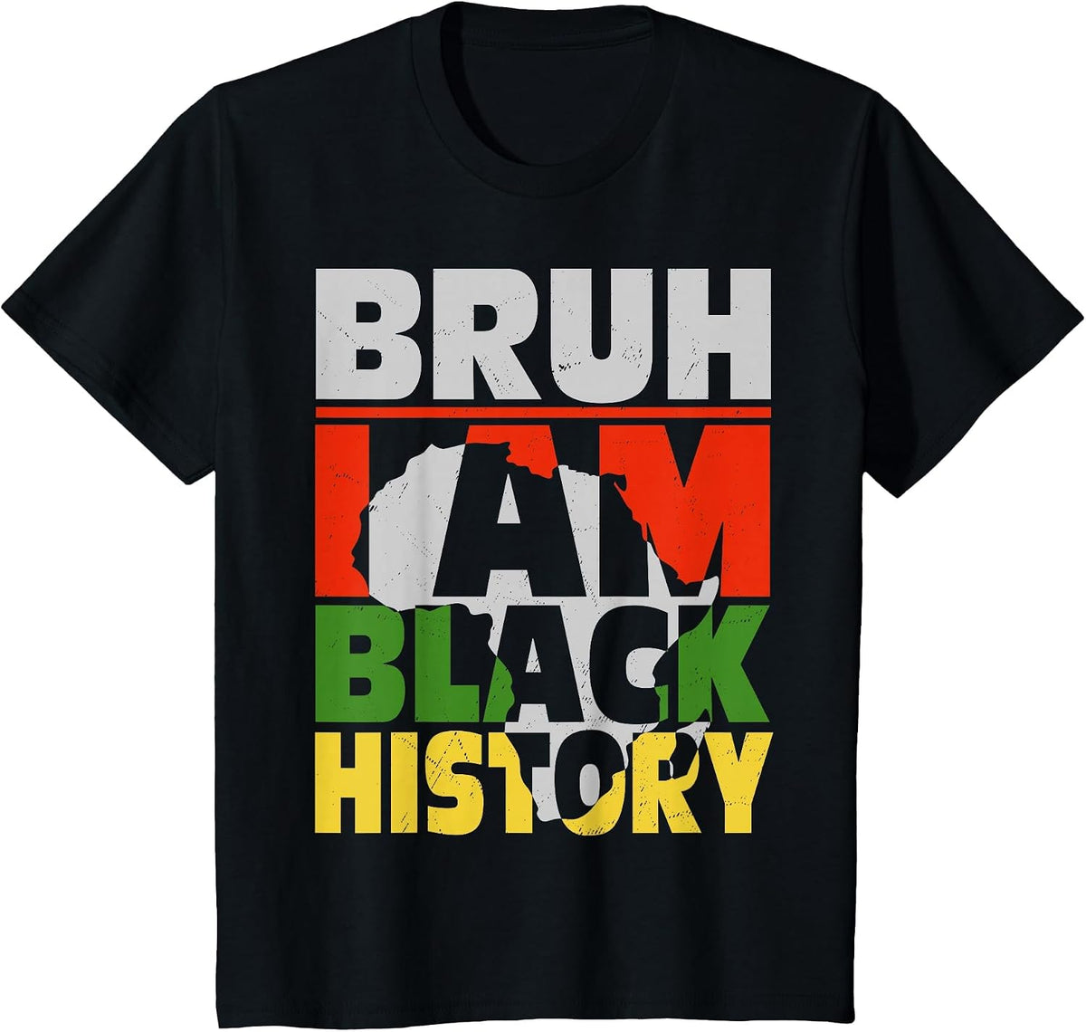 Bruh I Am Black History Month Men Teens Boys African Pride T-Shirt - Black