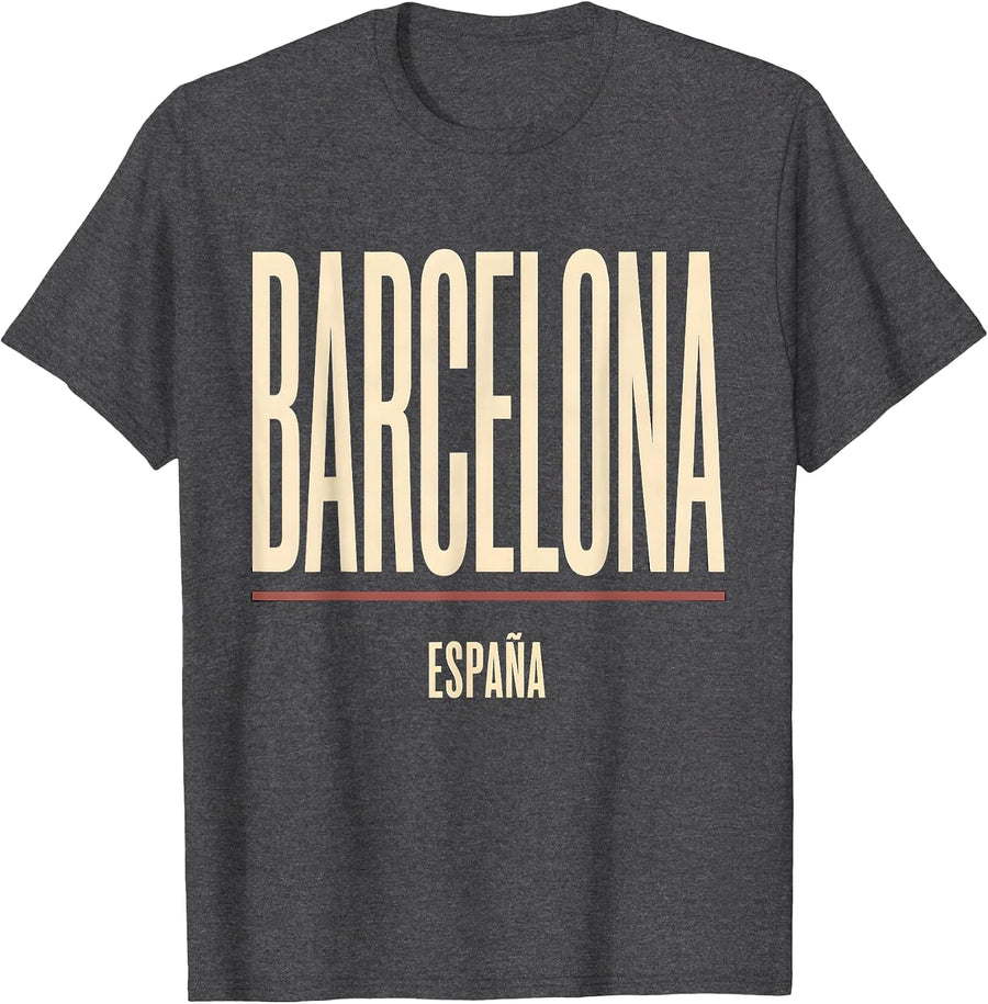 Men's Barcelona España Patriotic Spanish Heritage Souvenir T-Shirt - Dark Heather Grey