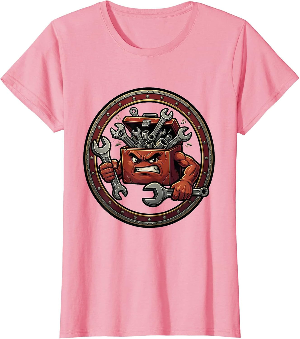 Women's Overflowing Toolbox Wrenches and Ratchets Graphic T-Shirt - Pink