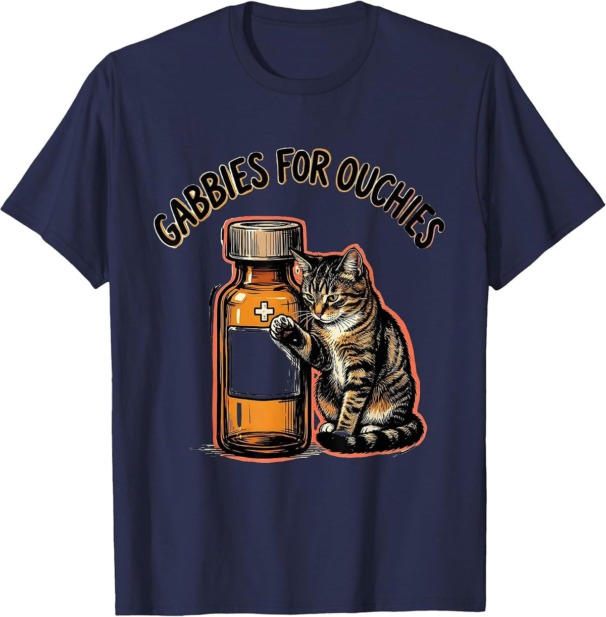 Men's Gabbies For Ouchies Funny Vet Tech Veterinary Medicine T-Shirt - Navy Blue