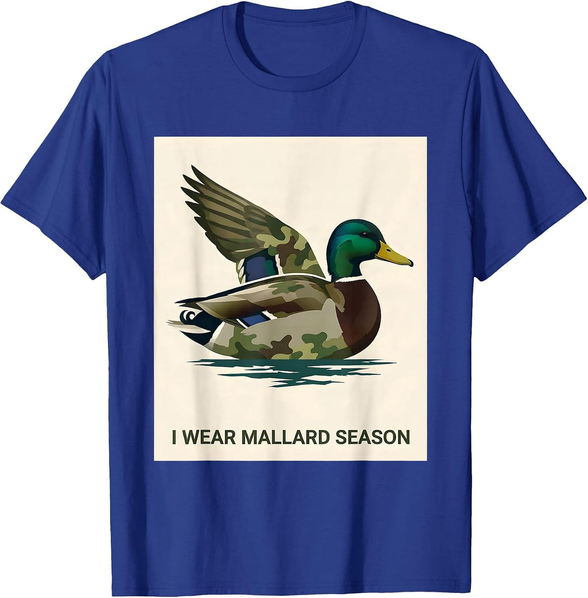 Men's I Wear Mallard Season Minimalist Hunting Gift Waterfowl T-Shirt - Royal Blue