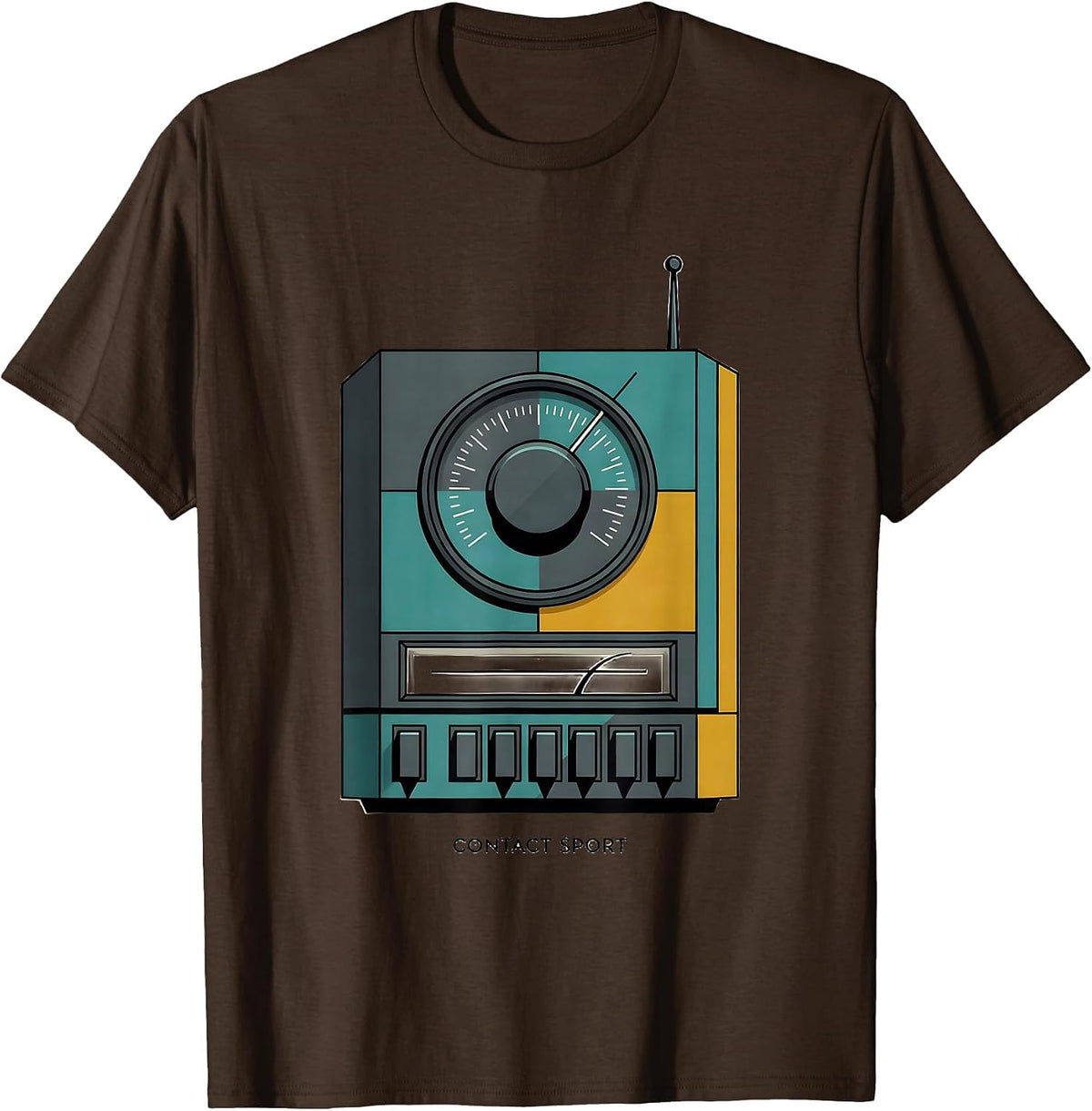 Contact Sport Midcentury Modern Ham Radio Operator Humor T-Shirt - Brown
