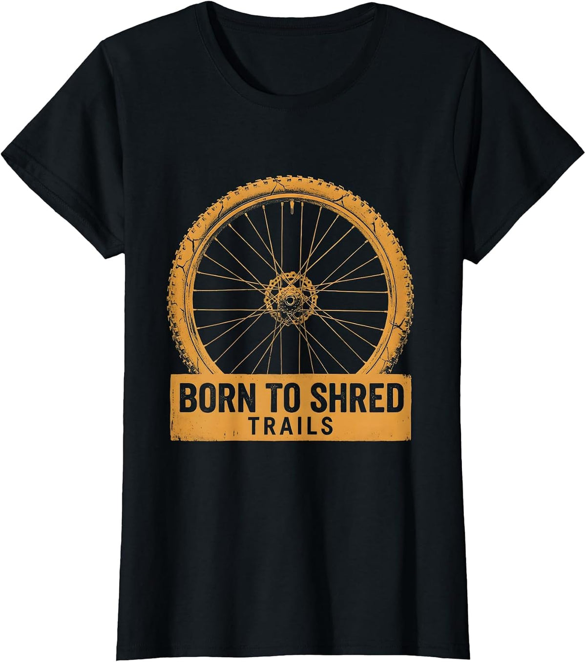 Born to Shred Trails MTB Graphic Design T-Shirt - Black