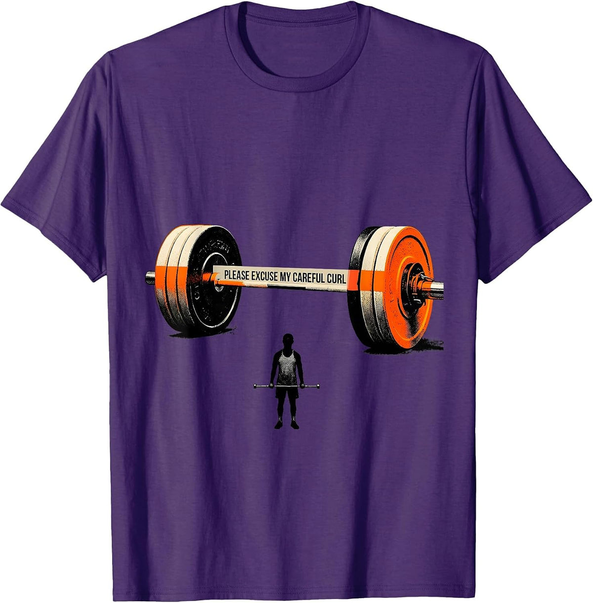 Men's Please Excuse My Careful Curl Funny Gym Workout T-Shirt - Purple