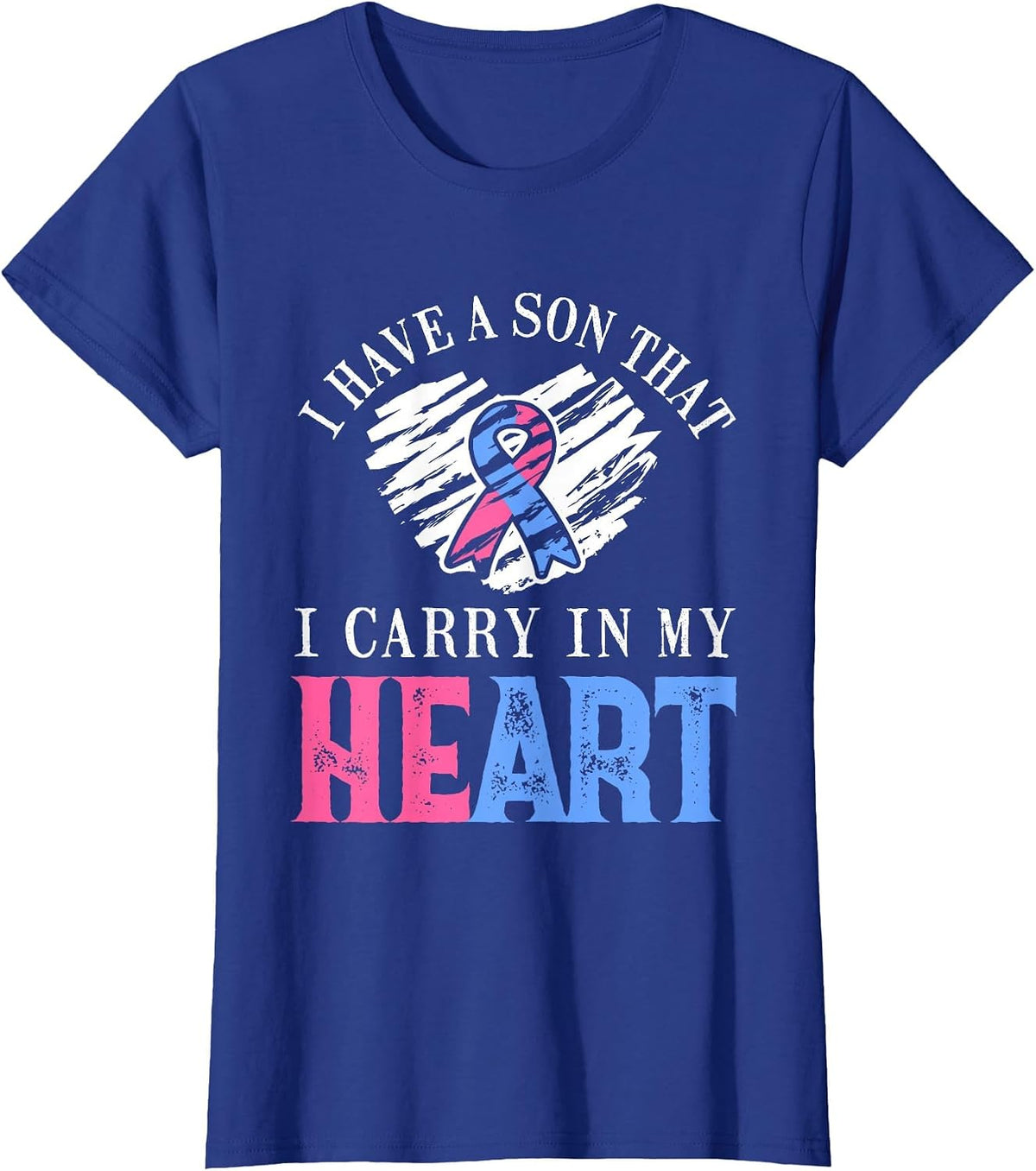 Son that I Carry in Heart | Pregnancy and Infant Loss Awareness T-Shirt - Royal Blue