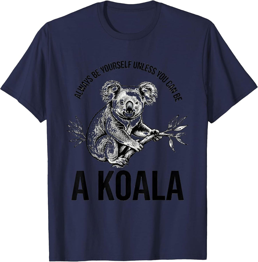 Always Be Yourself Unless You Can Be A Koala Funny T-Shirt - Navy Blue
