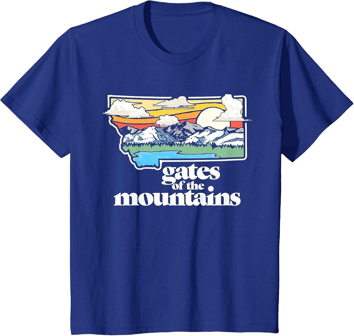 Gates of the Mountains Wilderness Montana Outdoor Nature T-Shirt - Royal Blue