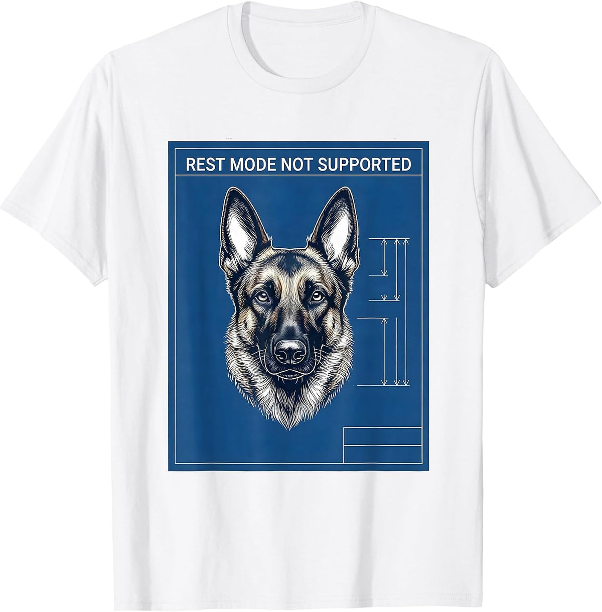 Men's Rest Mode Not Supported Belgian Malinois Dog Owner Humor T-Shirt - White