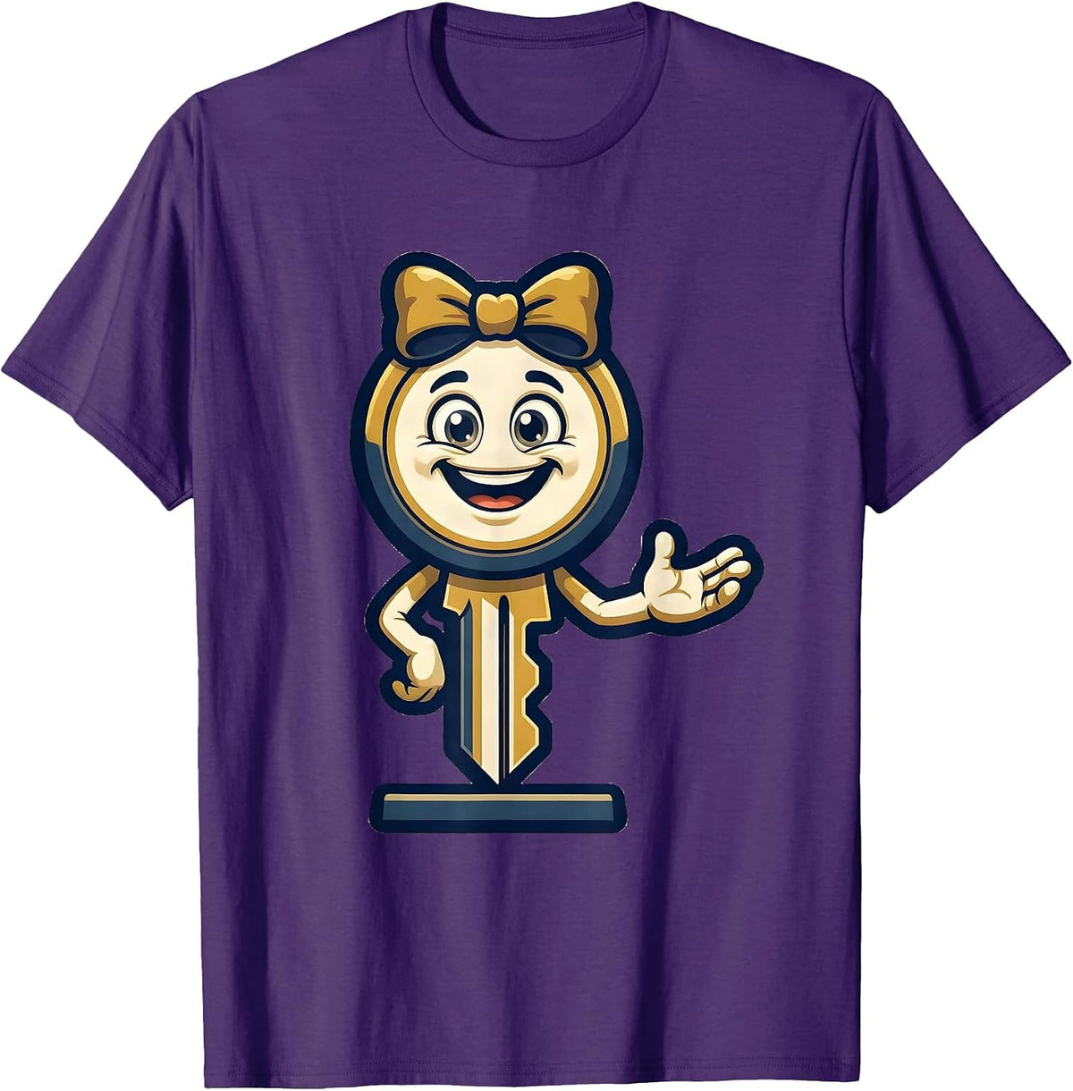 Key-Shaped Realtor Mascot Funny Real Estate Agent Gift T-Shirt - Purple