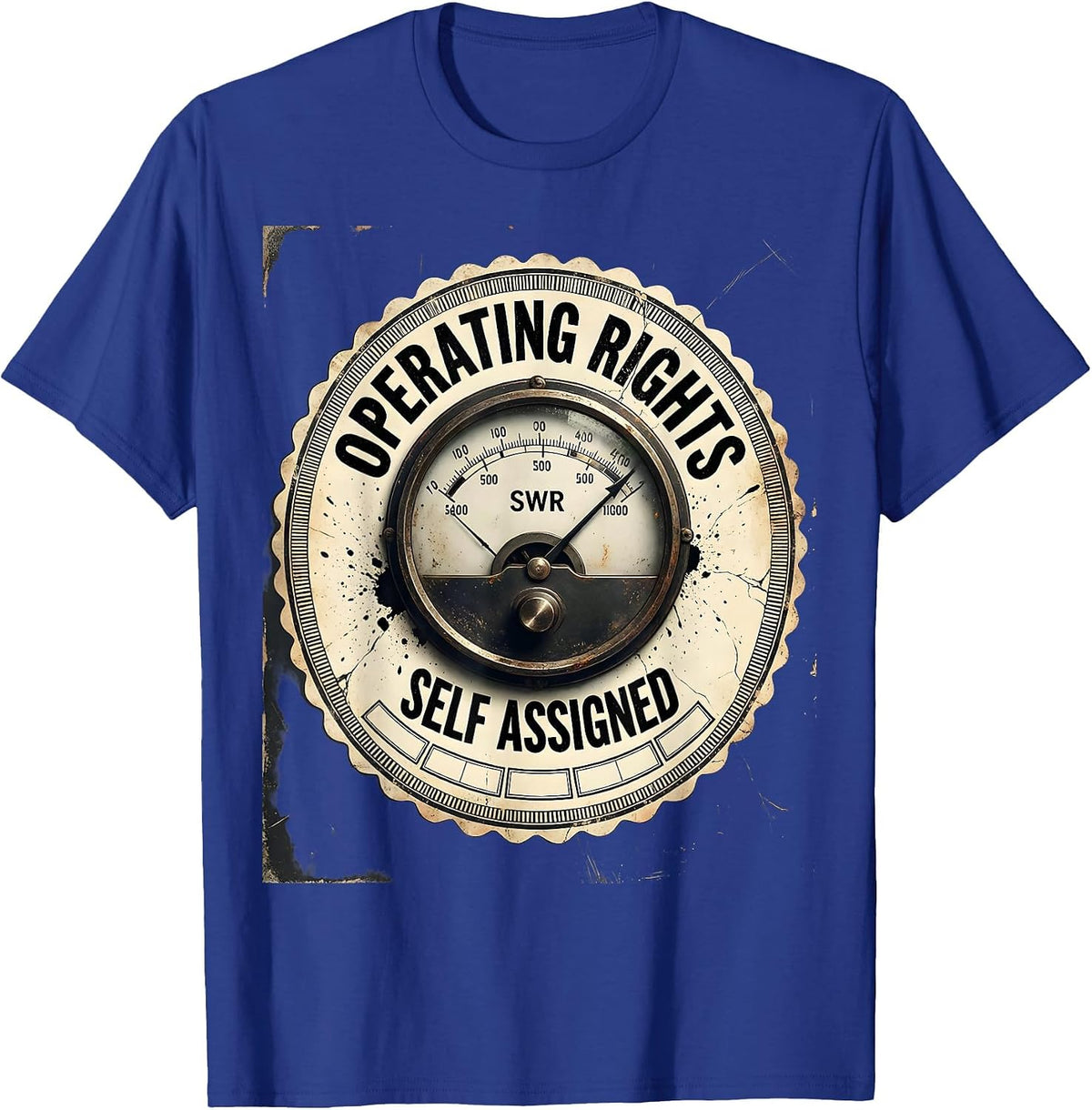 Operating Rights Self Assigned Distressed Ham Radio Operator T-Shirt - Royal Blue