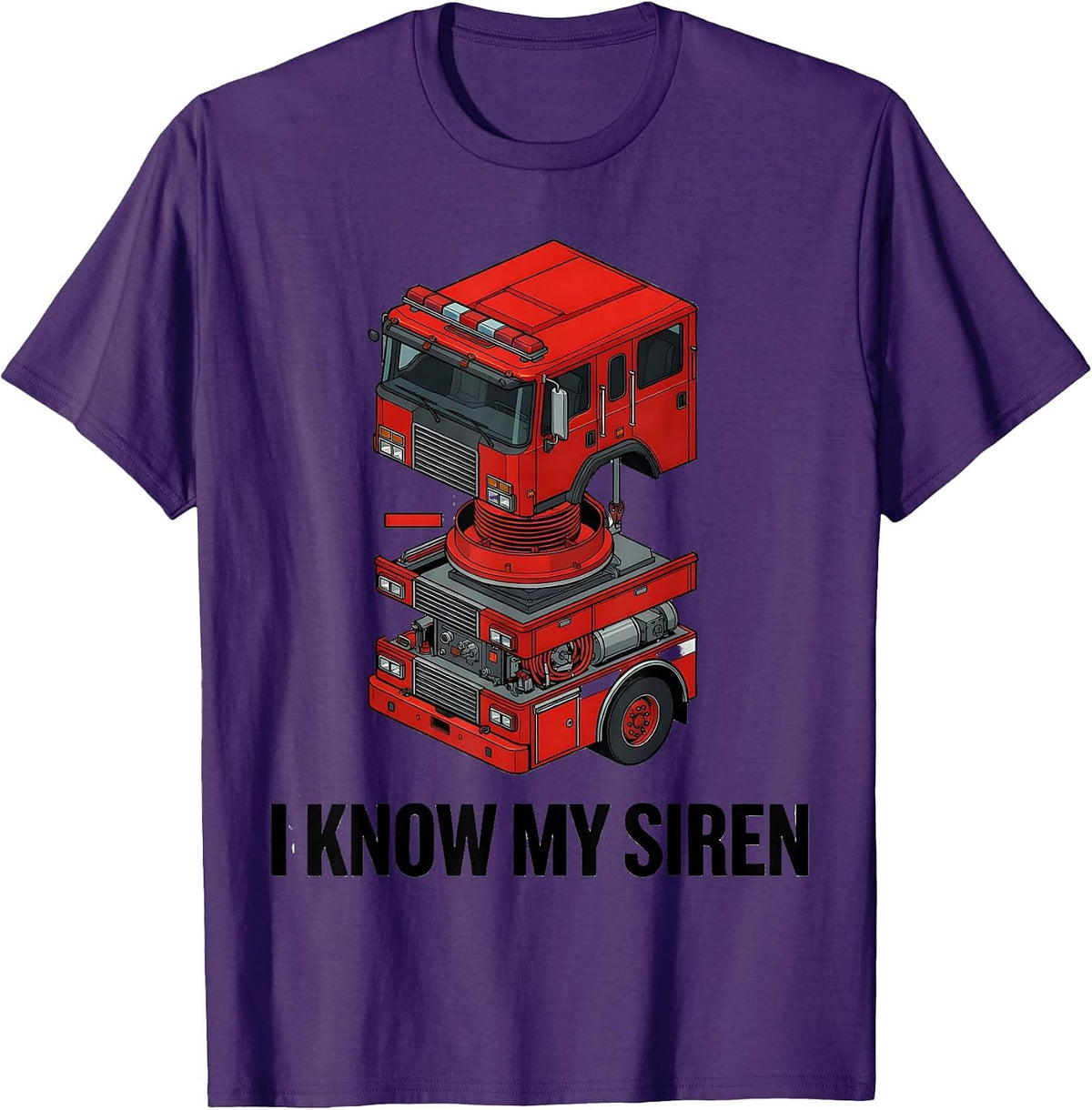 I Know My Siren Exploded Fire Truck Kids Future Firefighter T-Shirt - Purple