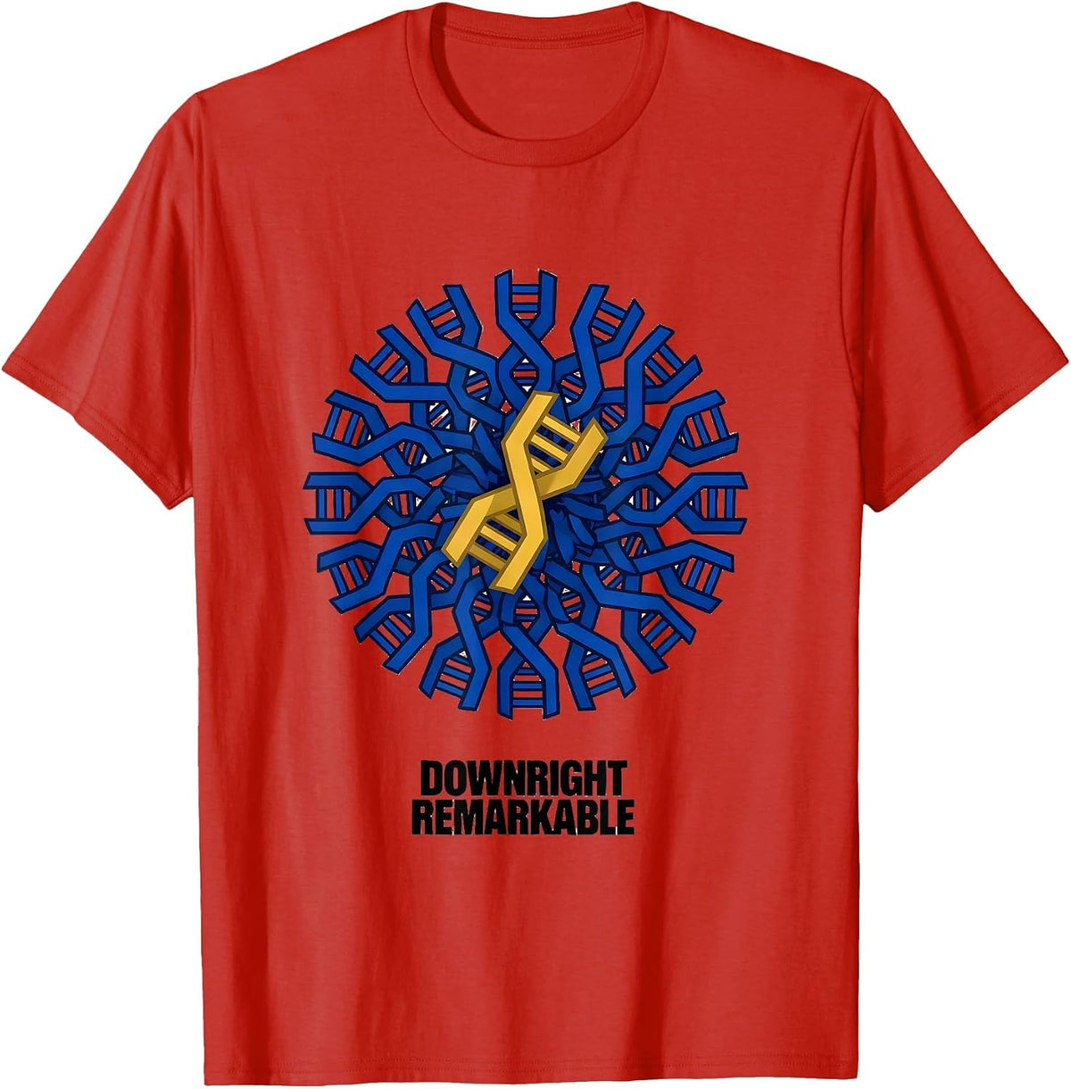 Men's Downright Remarkable Geometric Down Syndrome Awareness T-Shirt - Red