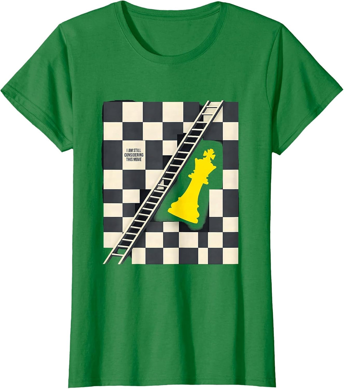 I Am Still Considering This Move Geometric Chess Player T-Shirt - Kelly Green
