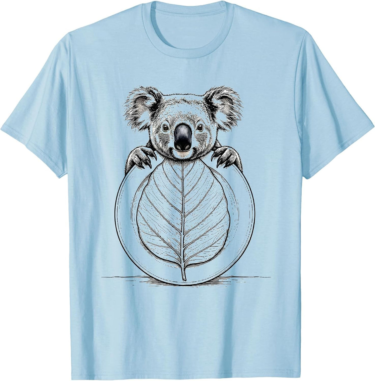 Men's Koala Leaf Grip Funny Animal Lover Humor T-Shirt - Baby Blue