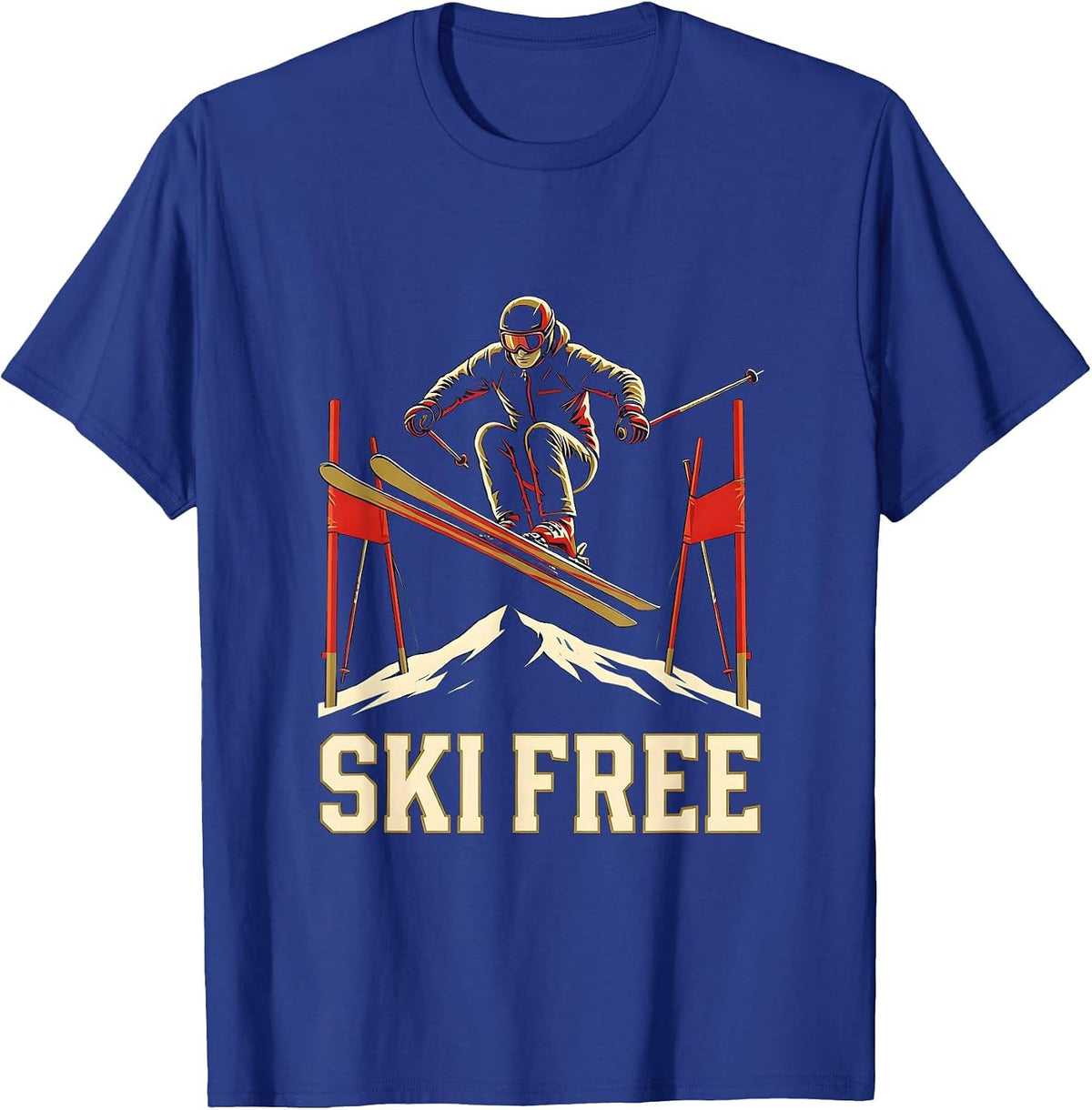 Men's Ski Free Sports Skiing Gift For Skiers Slalom T-Shirt - Royal Blue