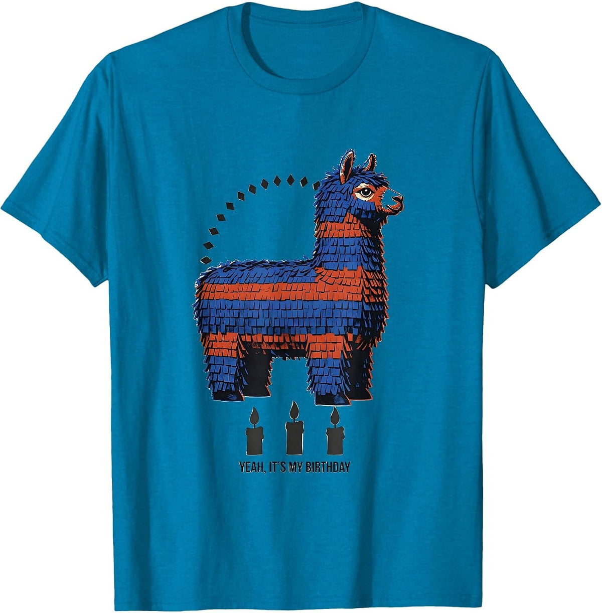 Yeah, It's My Birthday Funny Llama Pinata Gamer Bday Boy T-Shirt - Sapphire Blue