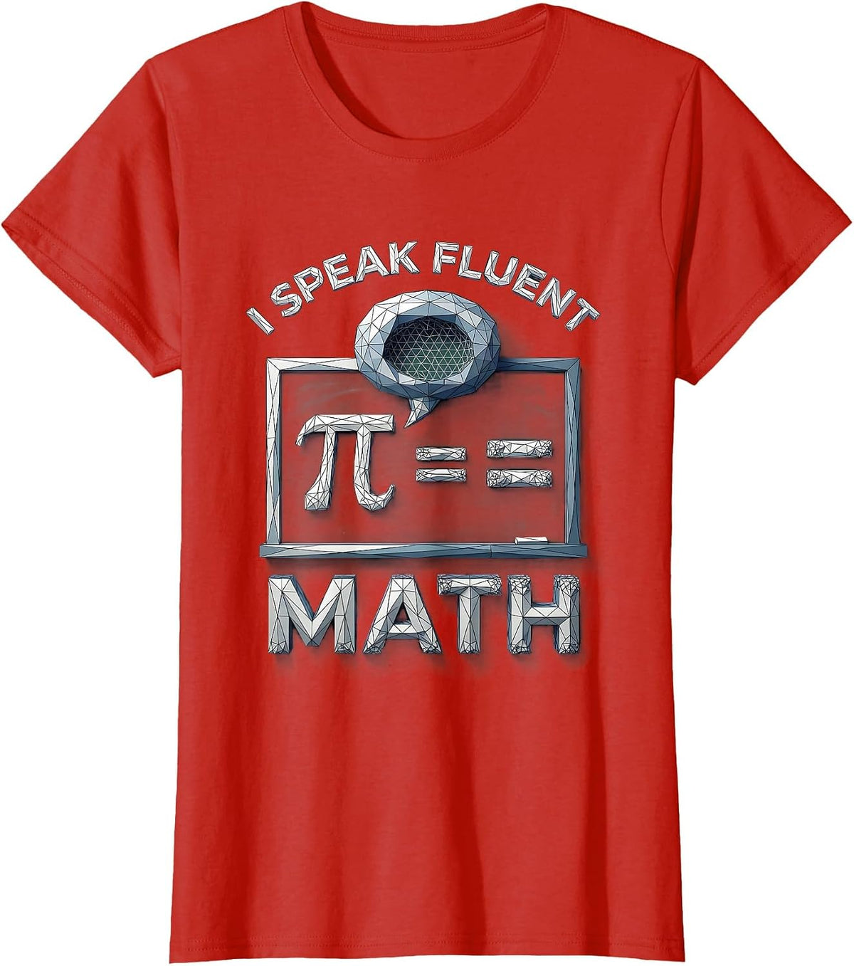 Women's I Speak Fluent Math Teacher Design T-Shirt - Red
