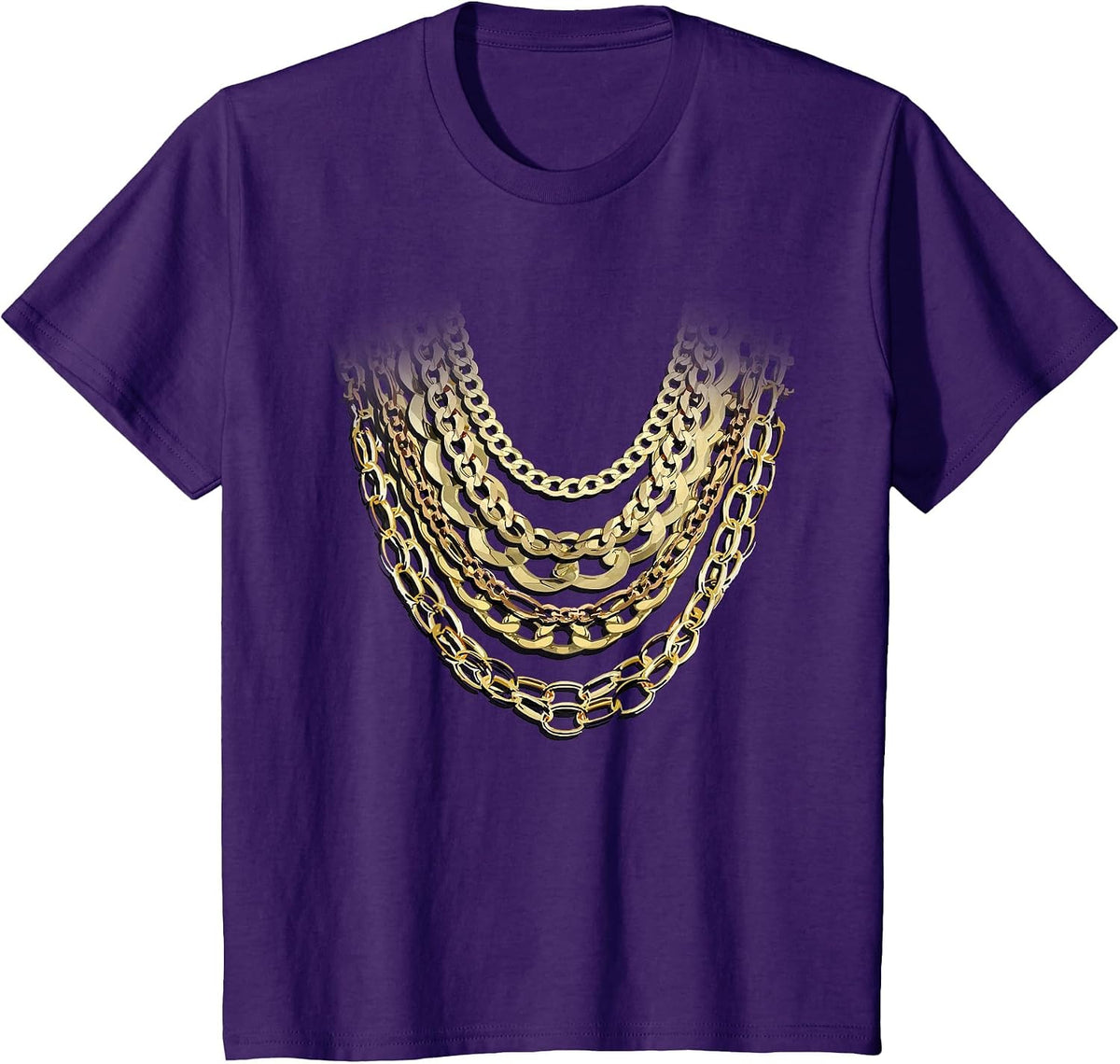 Golden Chains Funny Hip Hop Fan and Gold Lover Gift T-Shirt - Purple
