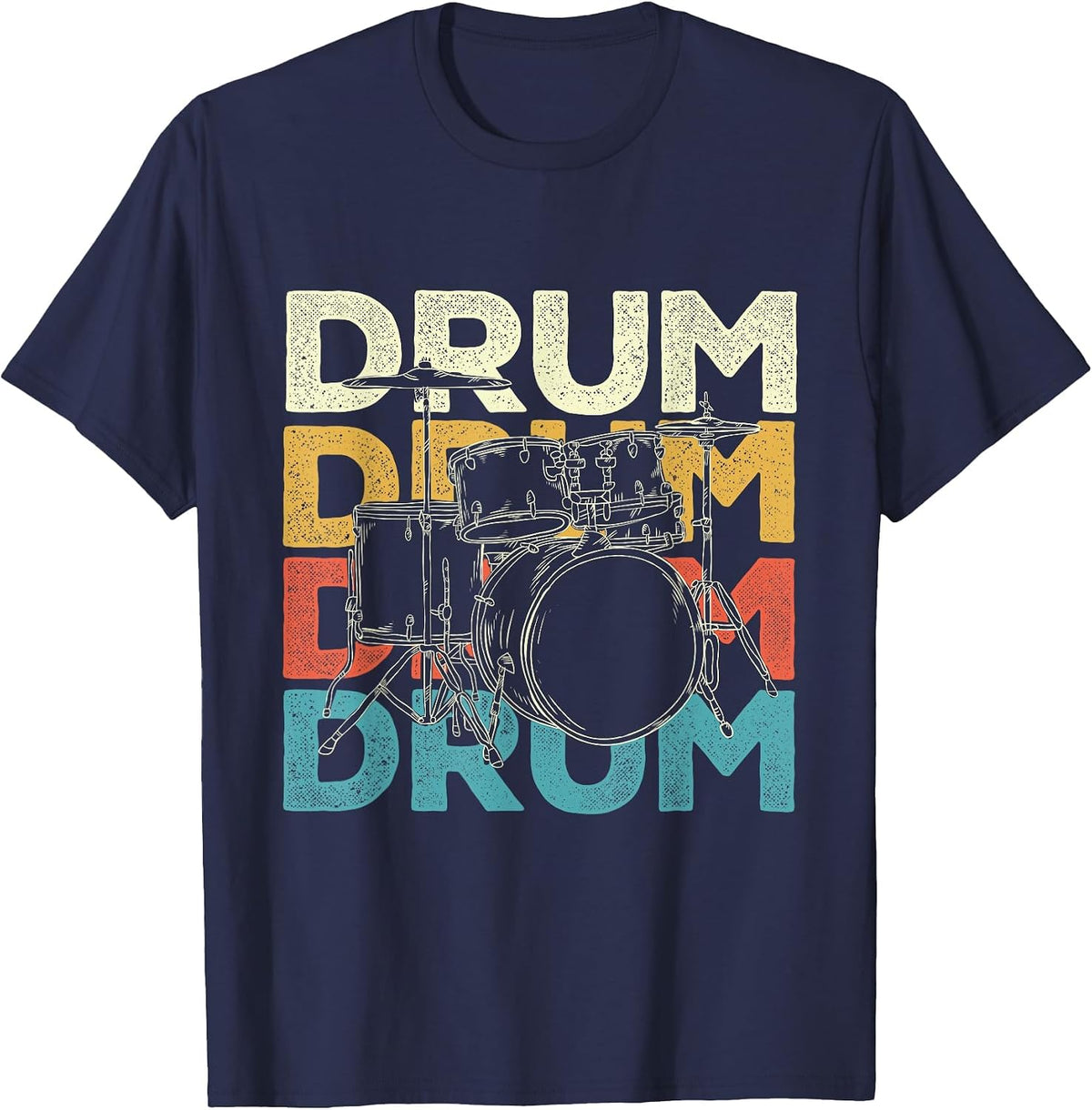 Drum - Drummer Band Lover Percussionist Drumming T-Shirt - Navy Blue