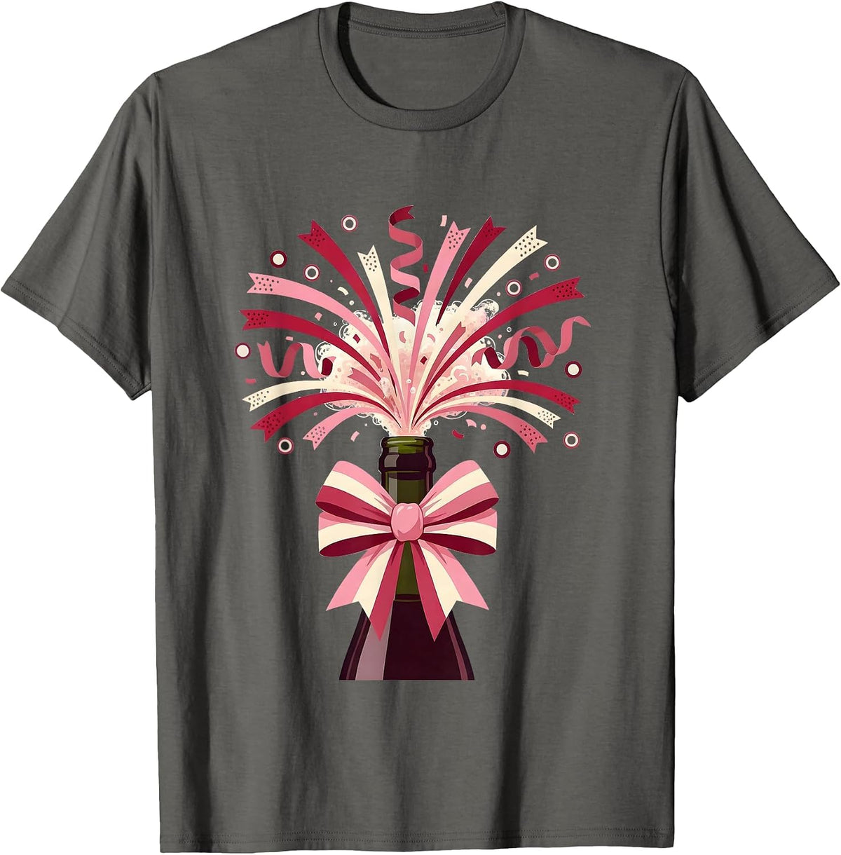 Men's 21st Birthday Champagne Explosion Confetti Design T-Shirt - Asphalt Grey