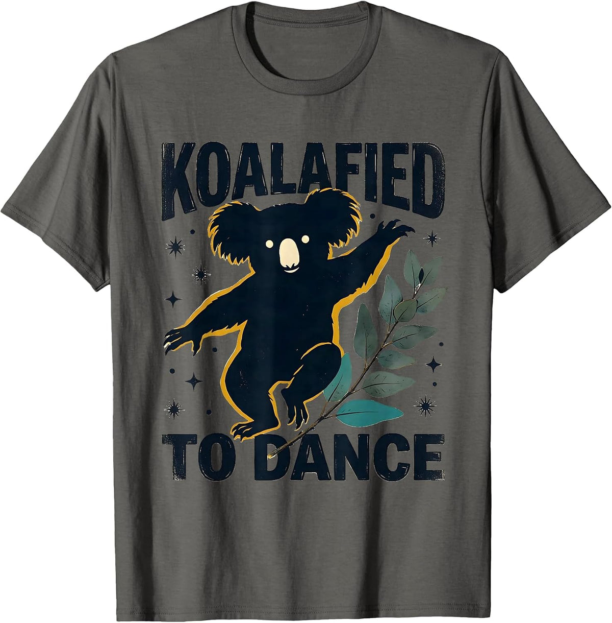 Men's Koalafied To Dance Midcentury Modern Funny Koala Lover Gift T-Shirt - Asphalt Grey