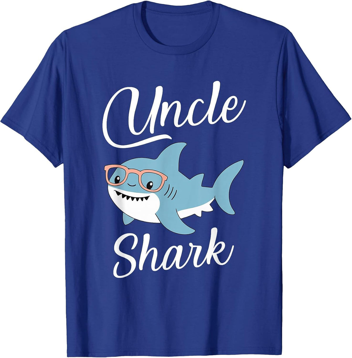 Uncle Shark Funny Matching T-Shirt - Royal Blue