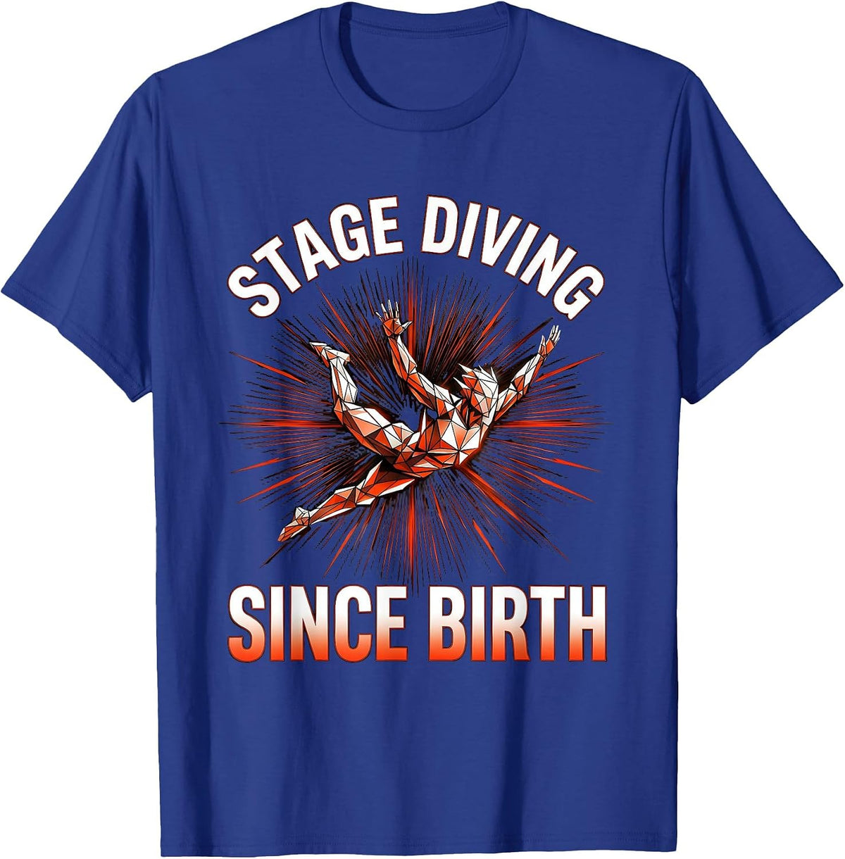 Stage Diving Since Birth Punk Band Design T-Shirt - Royal Blue