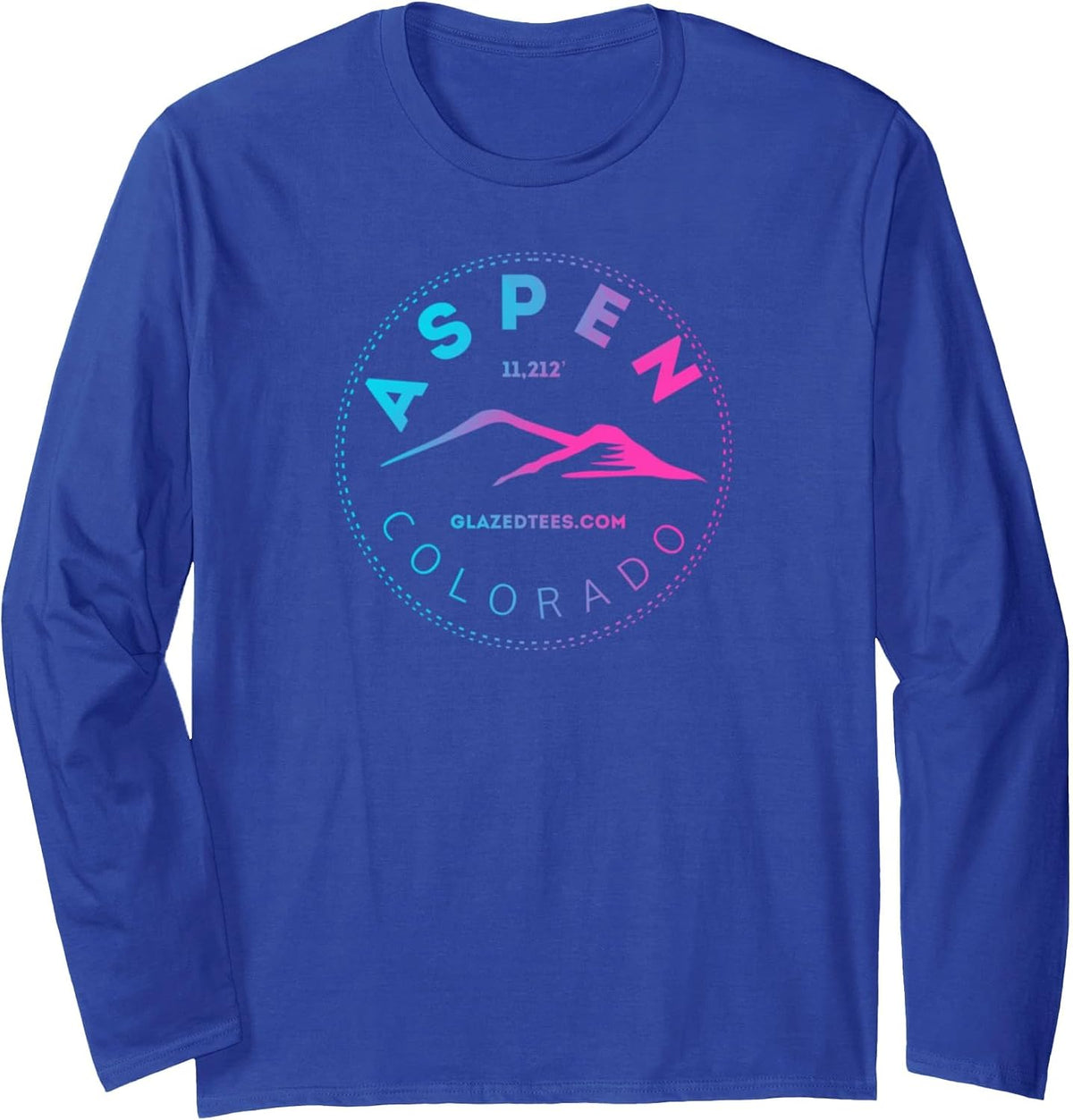 Aspen Colorado - Rocky Mountain Retro Hiking & Camping Long Sleeve T-Shirt - Adult Unisex Royal Blue