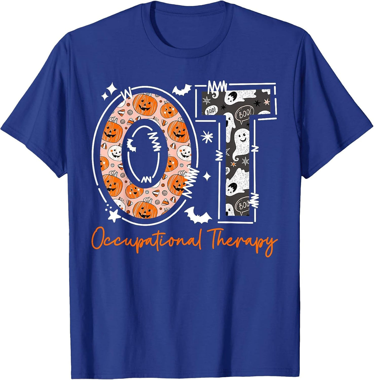 Spooky Occupational Therapy Therapist Halloween Funny OTA OT T-Shirt - Royal Blue