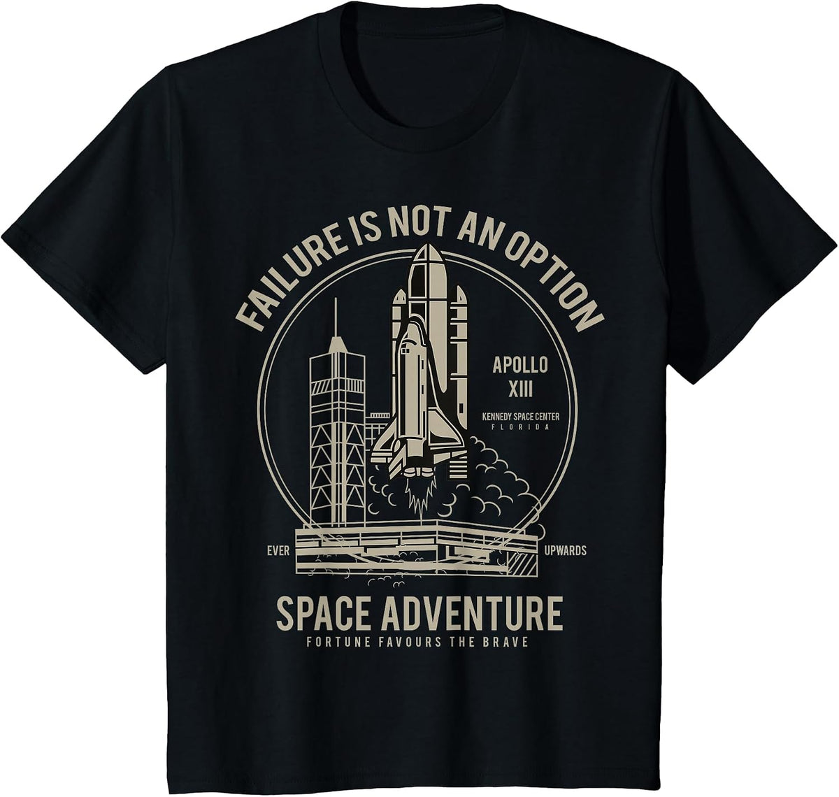 Space Shuttle Launch Galaxy Tee T-Shirt - Black