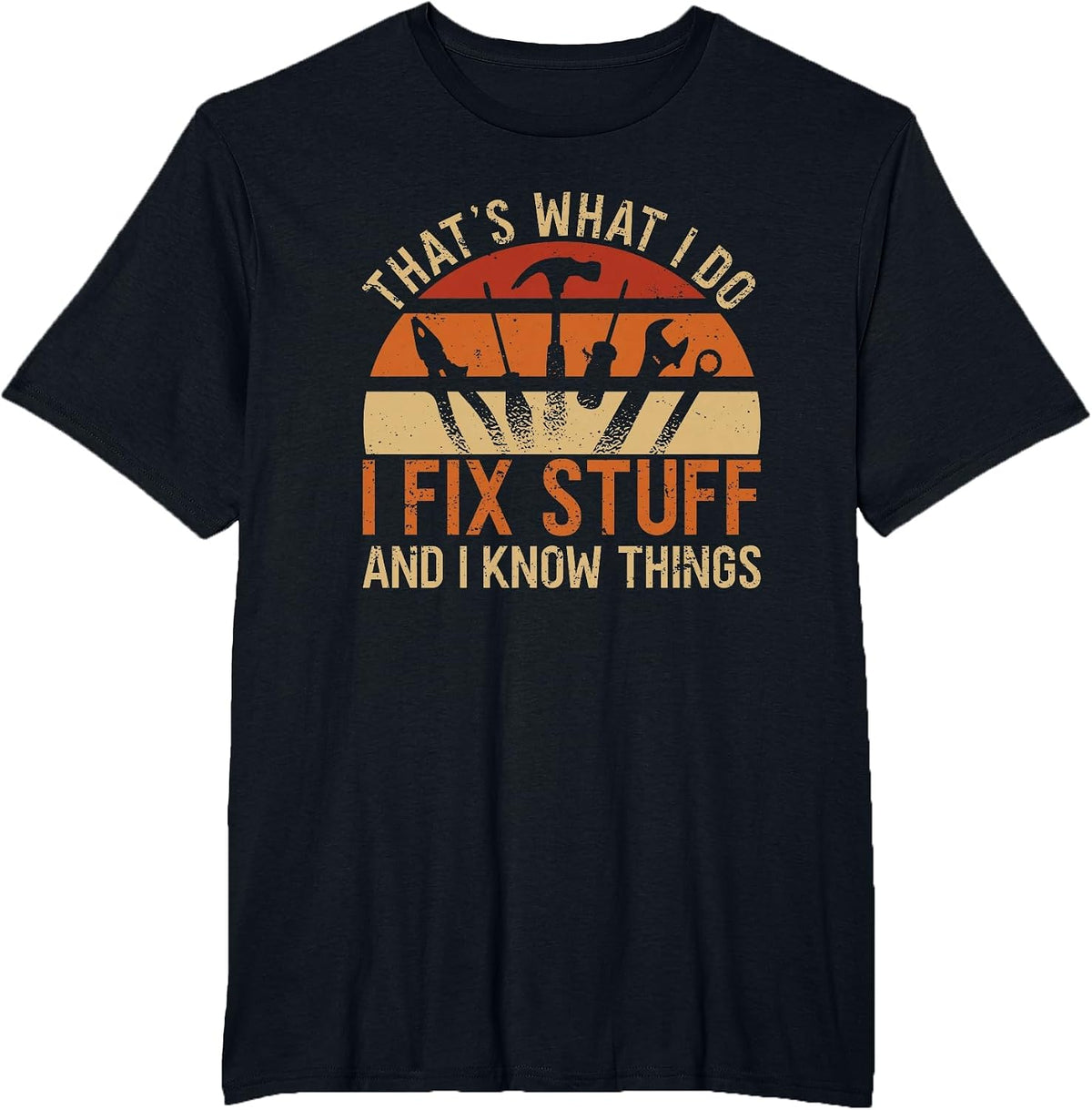 Mechanic I Fix Stuff and I Know Things T-Shirt - Black