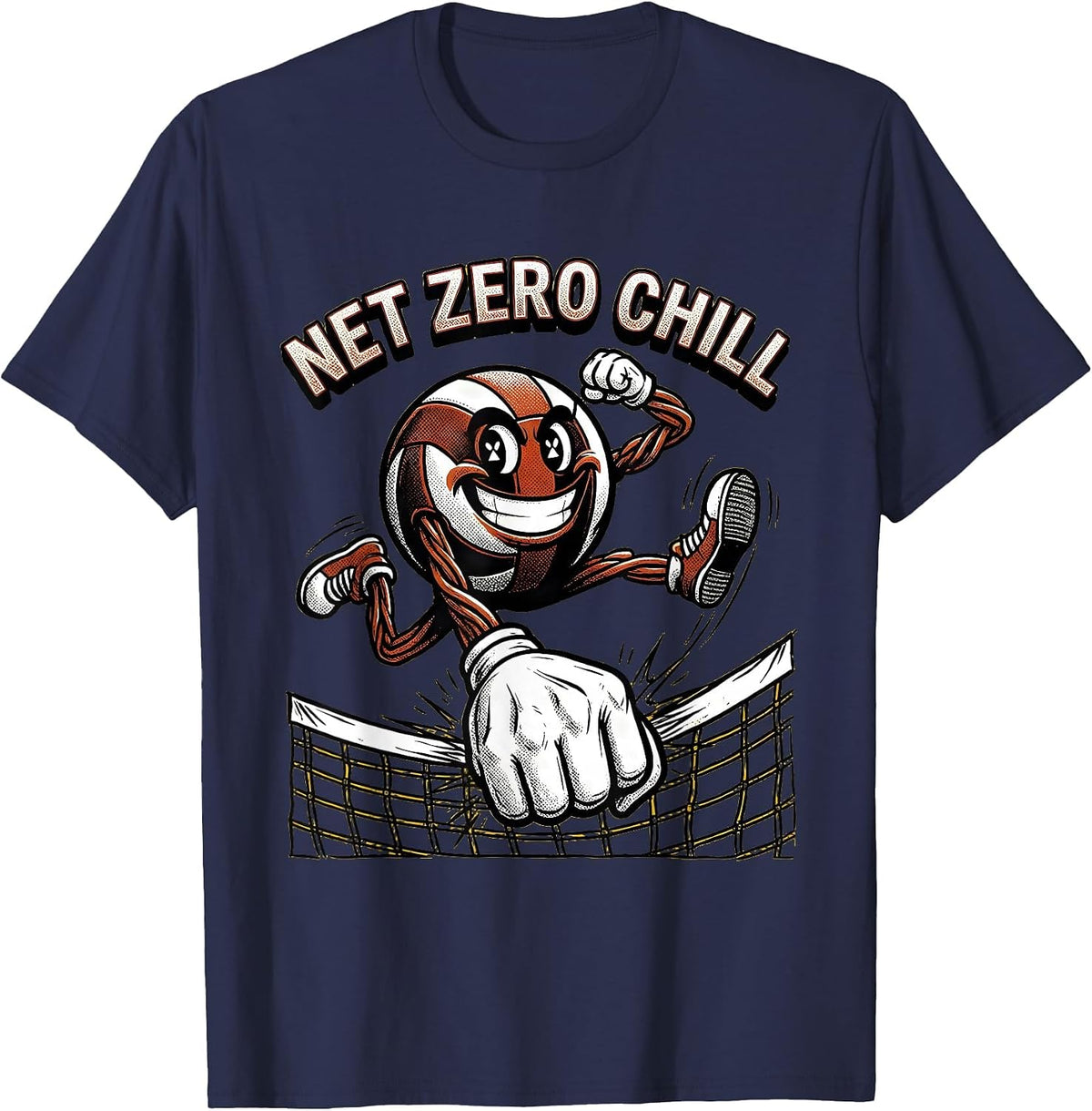 Men's Net Zero Chill Volleyball Graphic Design T-Shirt - Navy Blue