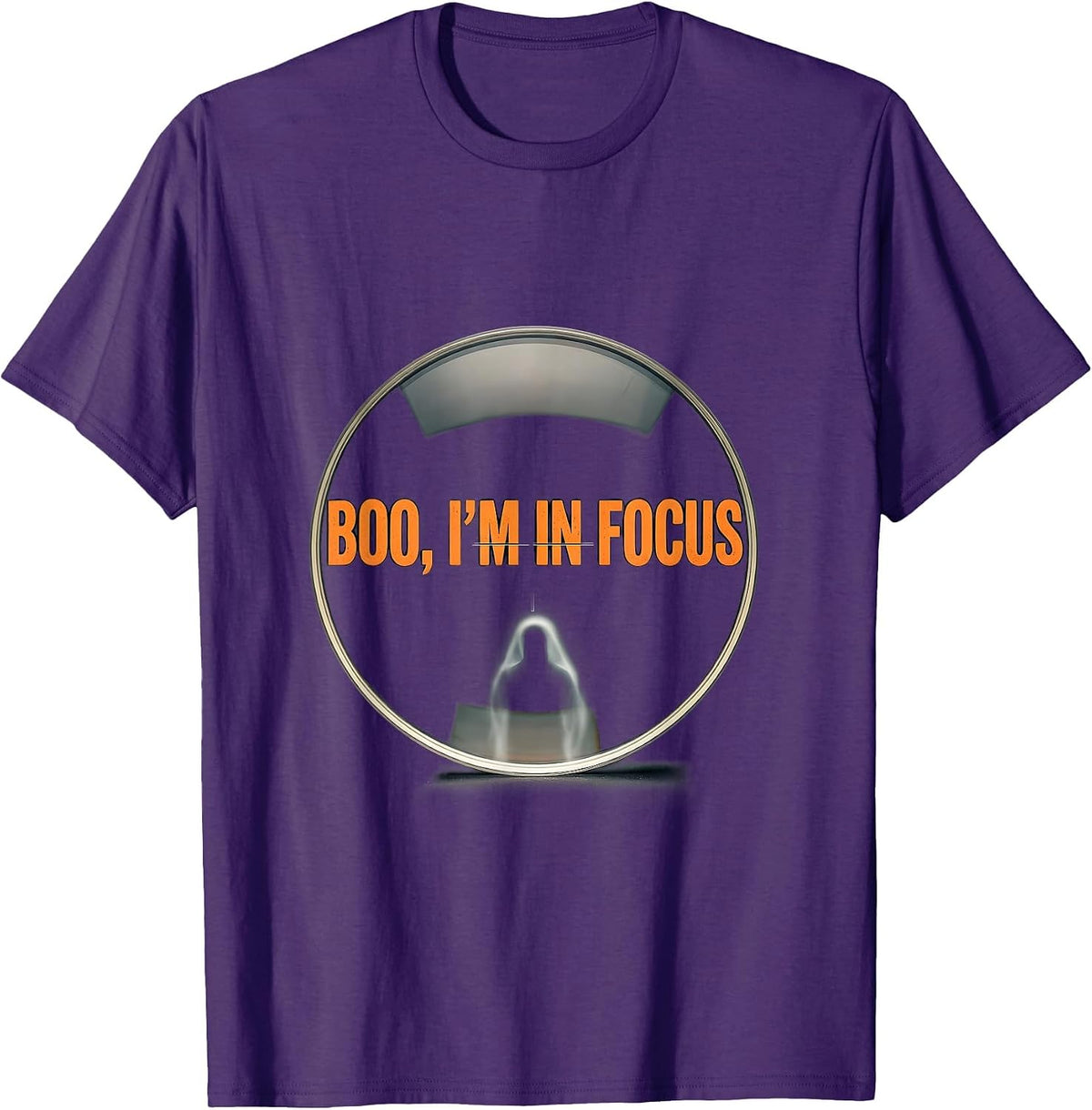 Men's Boo I'm In Focus Minimalist Halloween Optometrist Eye Doctor T-Shirt - Purple