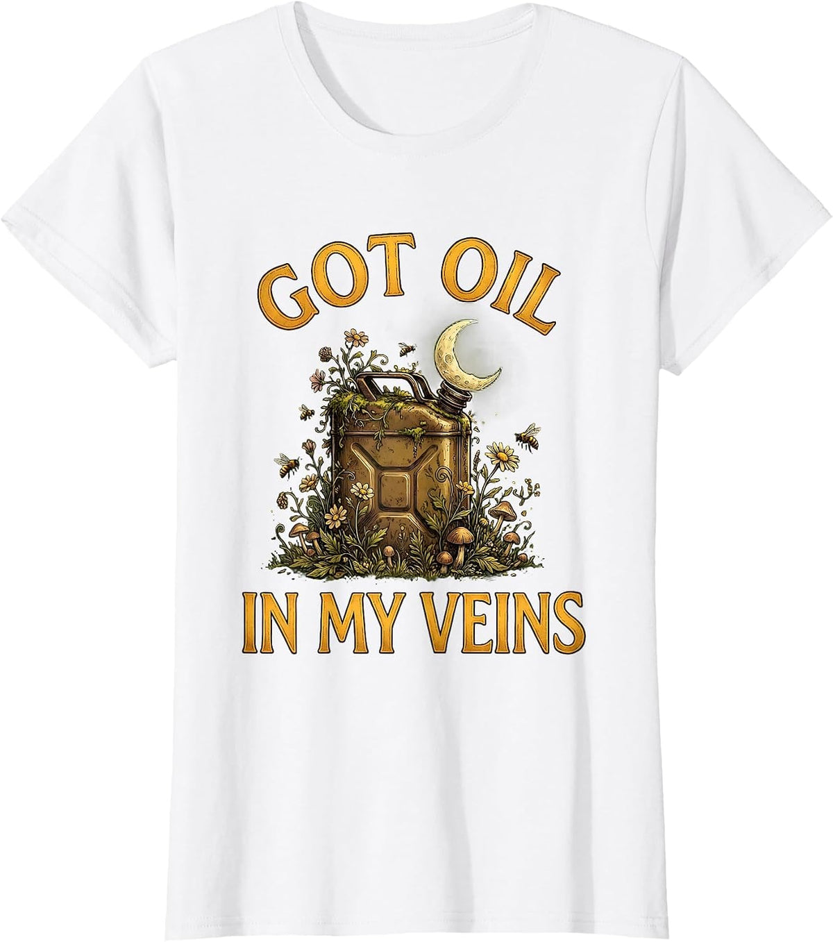 Got Oil In My Veins Mechanic Design T-Shirt - White