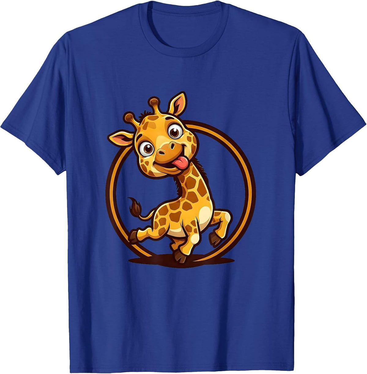 Men's Derpy Baby Giraffe Mid-Stumble Graphic T-Shirt - Royal Blue
