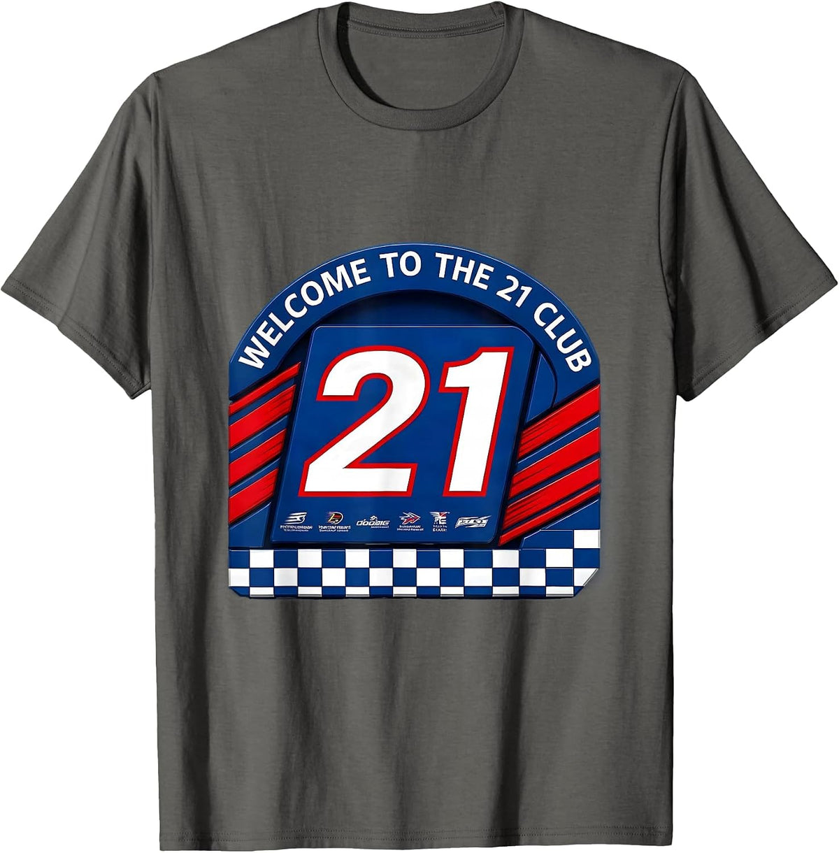 Men's Welcome to the 21 Club 21st Birthday Design T-Shirt - Asphalt Grey