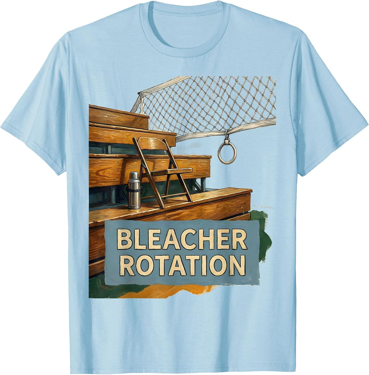 Bleacher Rotation Storybook Volleyball Humor Teen Girl T-Shirt - Baby Blue