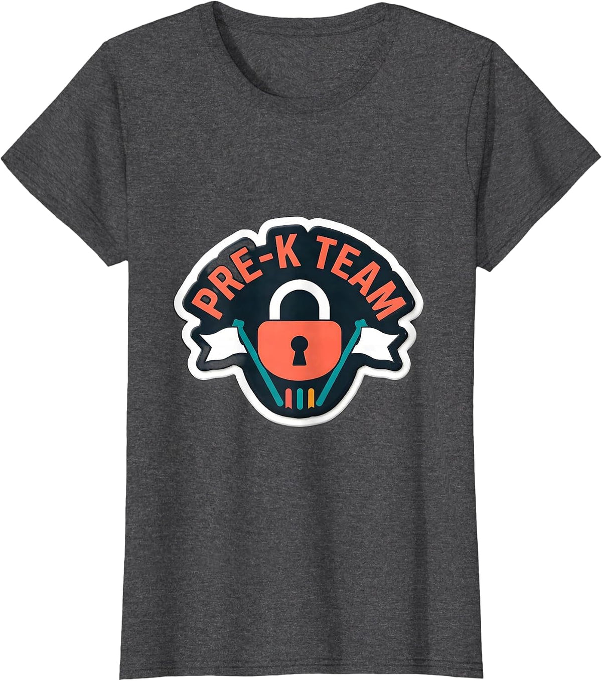 Women's Pre-K Team Cute Pre-Kindergarten Back to School First Day T-Shirt - Dark Heather Grey
