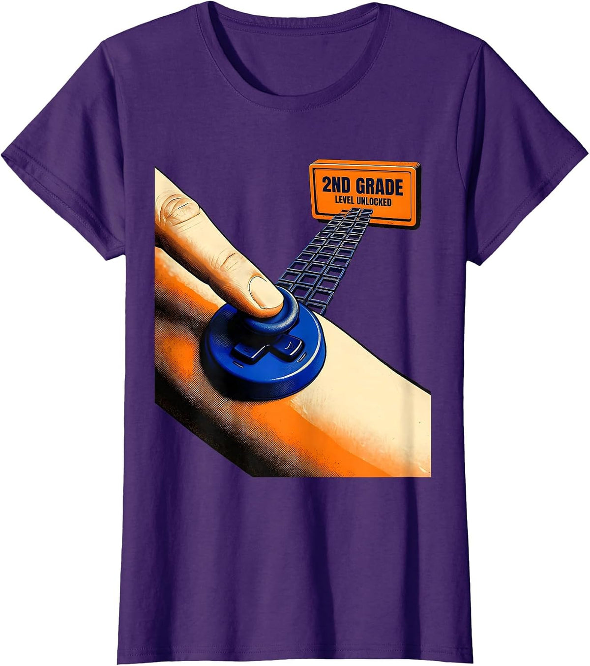 Women's 2nd Grade Level Unlocked Gamer Back To School First Day T-Shirt - Purple