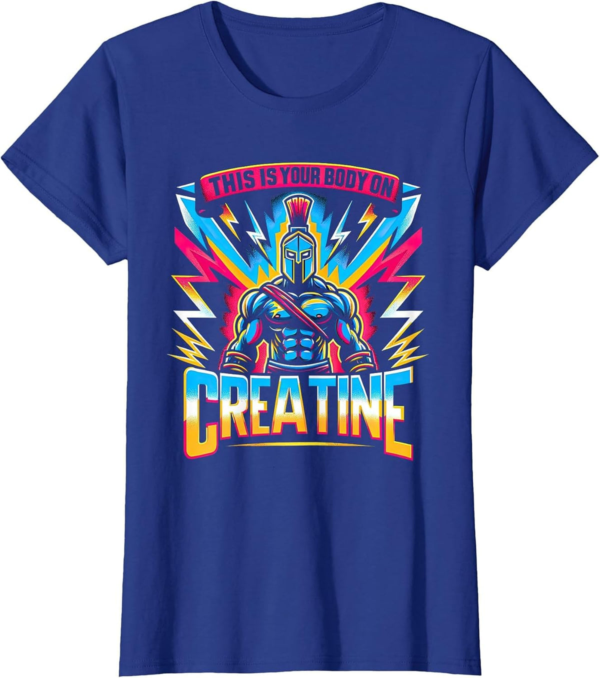 This is Your Body On Creatine Workout Gym T-Shirt - Royal Blue