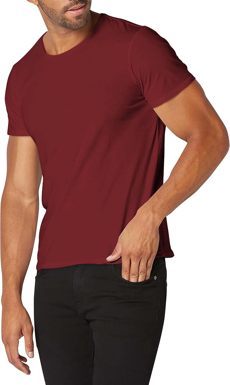 Hat and Beyond Mens Casual Athletic Plain Crew Neck Workout Performance Skateboard T Shirts Solid Short Sleeve Active Tee -