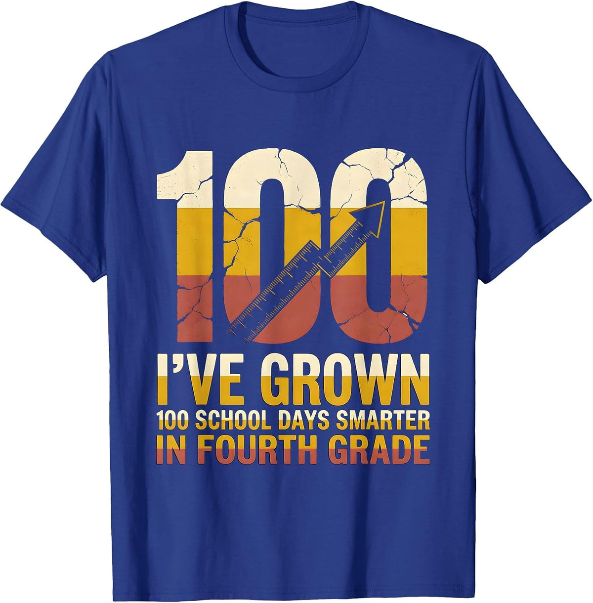 I've Grown 100 School Days Smarter In Fourth Grade Teachers T-Shirt - Royal Blue