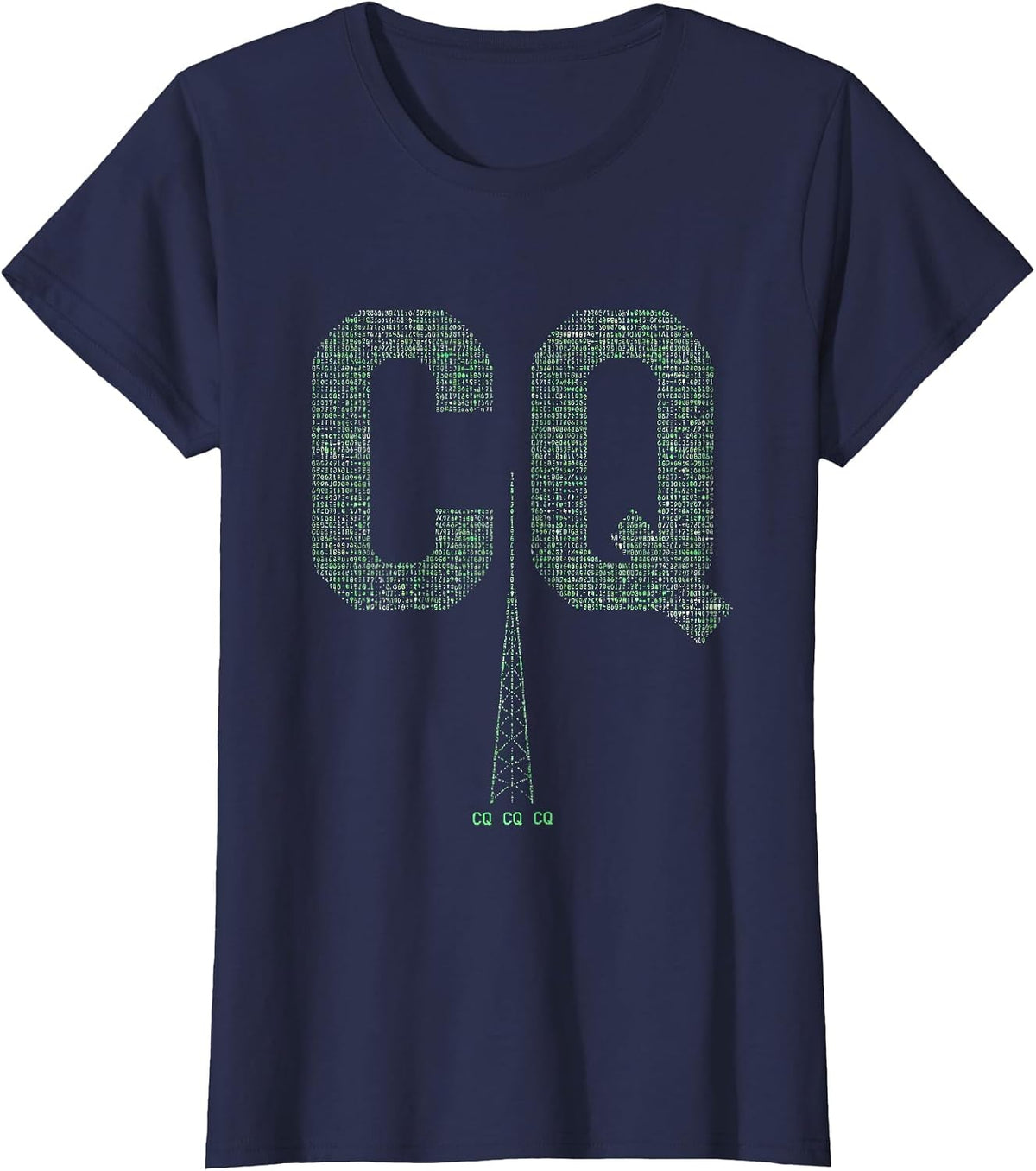 Women's CQ CQ CQ Funny Ham Radio Operator Hobbyist Humor T-Shirt - Navy Blue